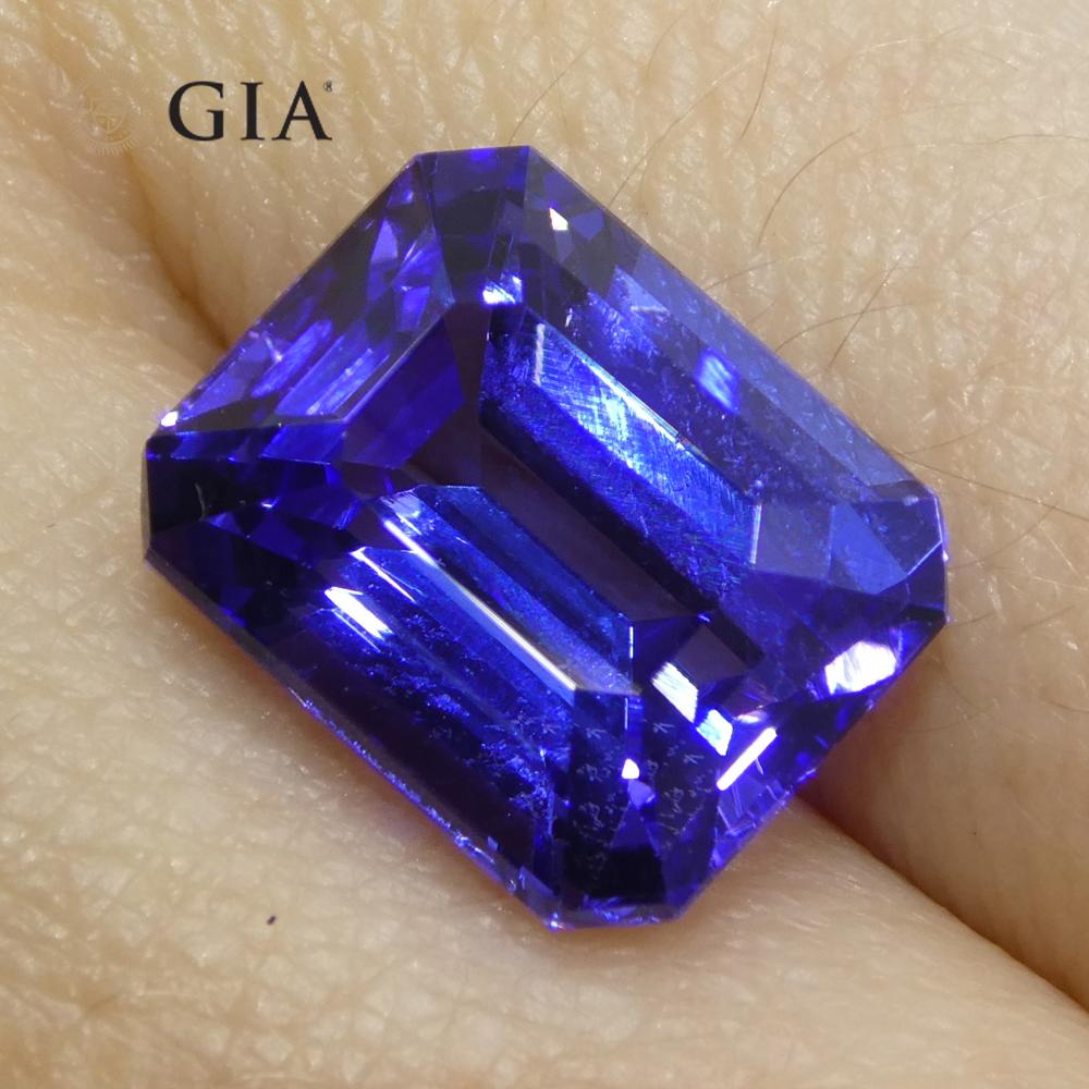 5.77ct Octagonal Violet-Blue Tanzanite GIA Certified Tanzania For Sale 7