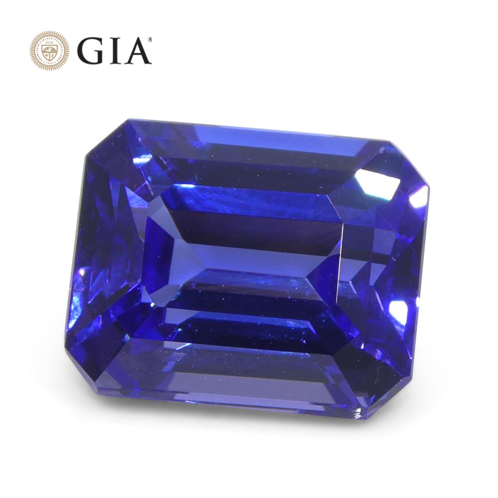 Women's or Men's 5.77ct Octagonal Violet-Blue Tanzanite GIA Certified Tanzania   For Sale