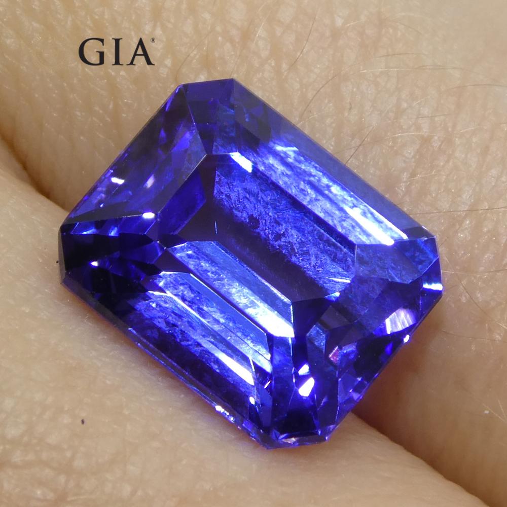 5.77ct Octagonal Violet-Blue Tanzanite GIA Certified Tanzania   For Sale 1