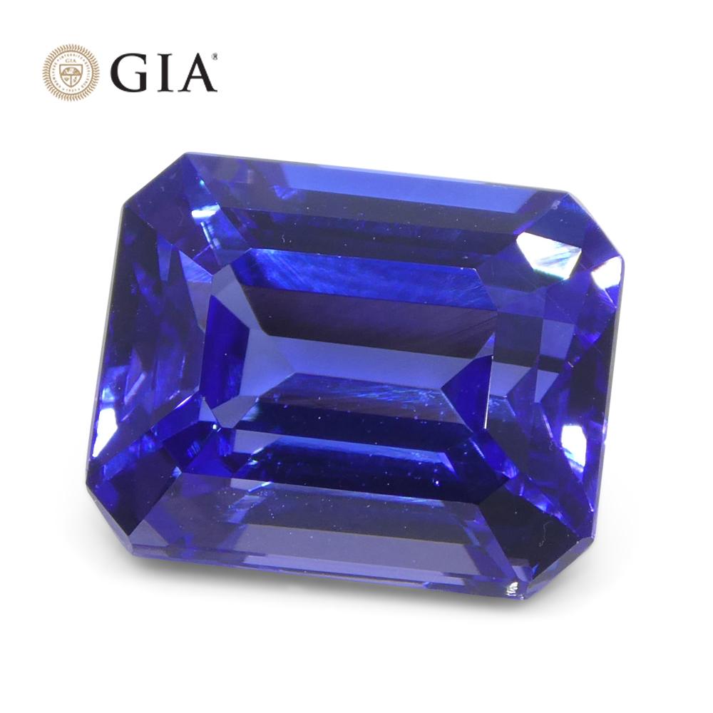 5.77ct Octagonal Violet-Blue Tanzanite GIA Certified Tanzania   For Sale 3