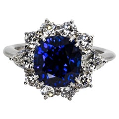 5.78 Carat Sapphire Platinum Ring