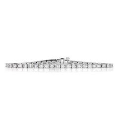 5.78ct Emerald Cut Diamond Tennis Bracelet in 18K White Gold