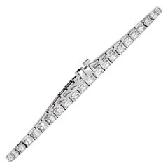 5.78ct Emerald Cut Diamond Tennis Bracelet in 18K White Gold