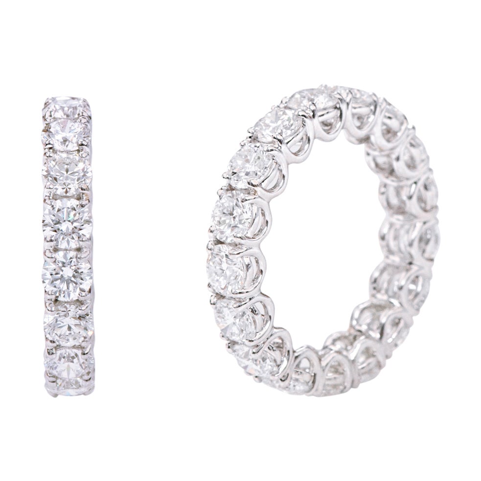 5,79 Carati E VVS1 GIA Certified Brilliant-Cut Diamond Eternity Band Ring in vendita