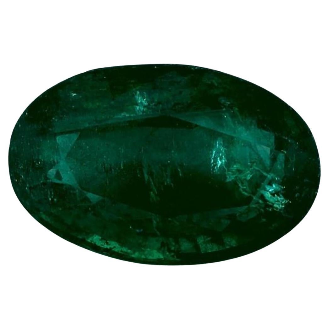 5.79 Carat Emerald Oval Loose Gemstone
