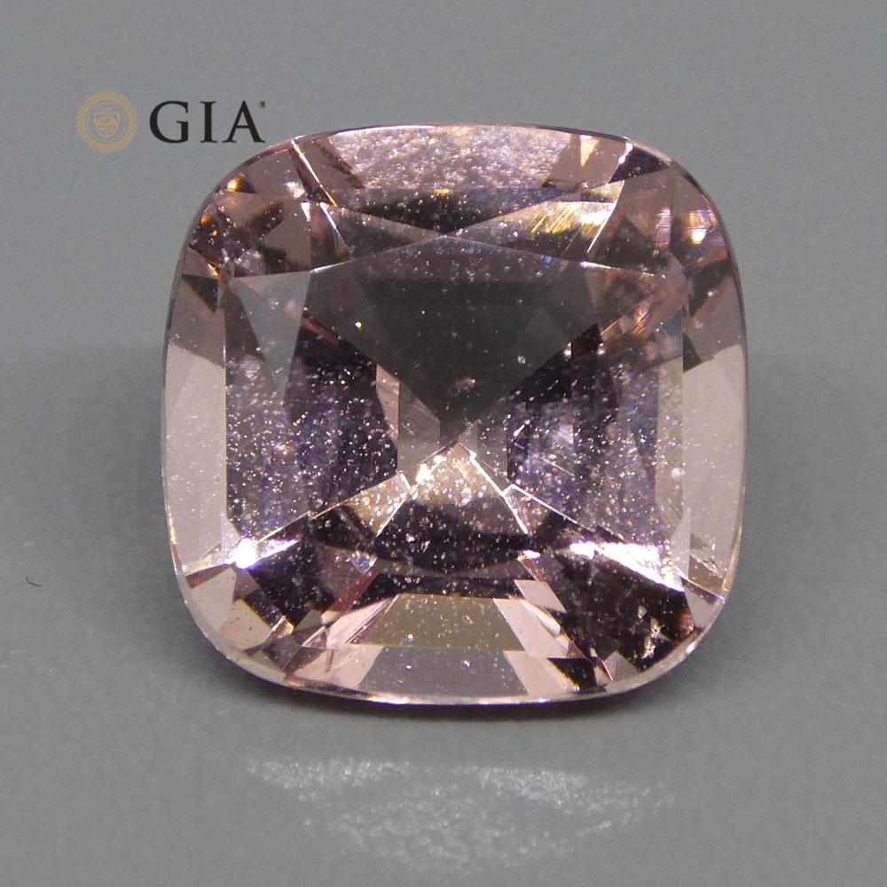 Morganite coussin de 5,79 carats certifiée GIA en vente 6