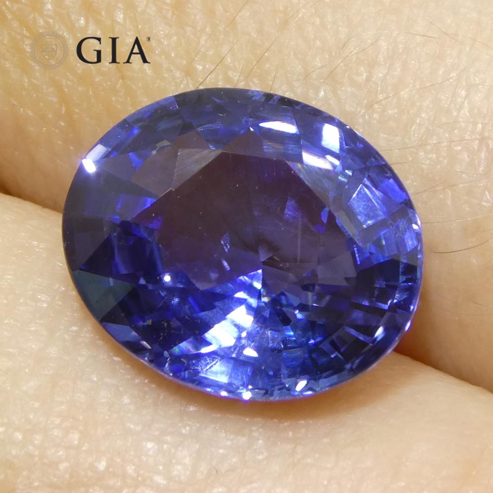 5.79ct Oval Blue Sapphire GIA Certified Sri Lanka For Sale 7