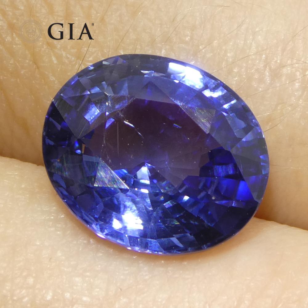 5.79ct Oval Blue Sapphire GIA Certified Sri Lanka For Sale 8