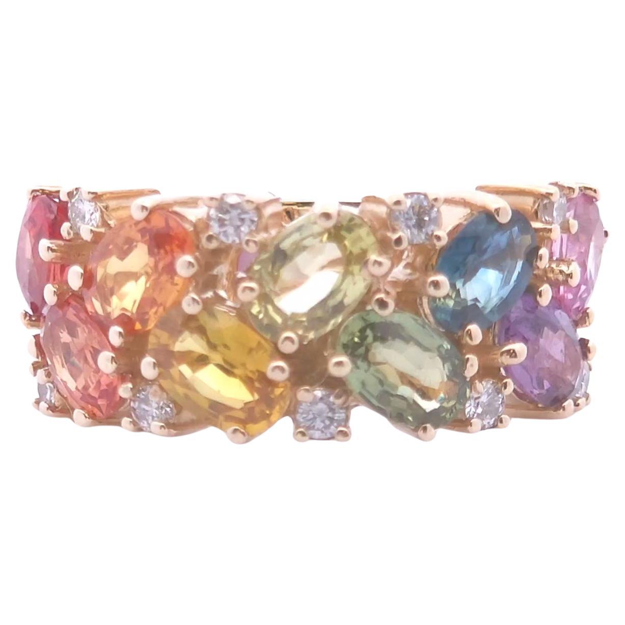 Anillo de zafiro oval de 5,79 ct en oro amarillo de 10k