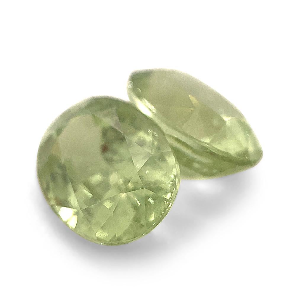 5.79ct Pair Oval Mint Green Garnet from Merelani, Tanzania For Sale 3