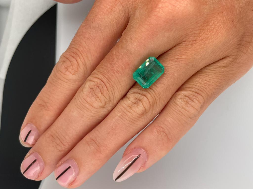 5.79ct Zambian Emerald in Forget Me Knot Style Ring 12