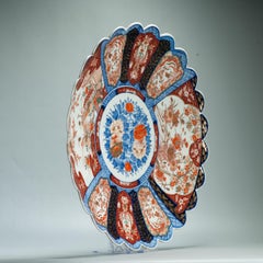 57cm Antique Edo/Meiji Pd Japanese Porcelain 19thc Imari Plate flowers Enamel
