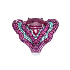 5.7ct Burmese Ruby & Diamond Ring, 18K Gold, Austy Lee