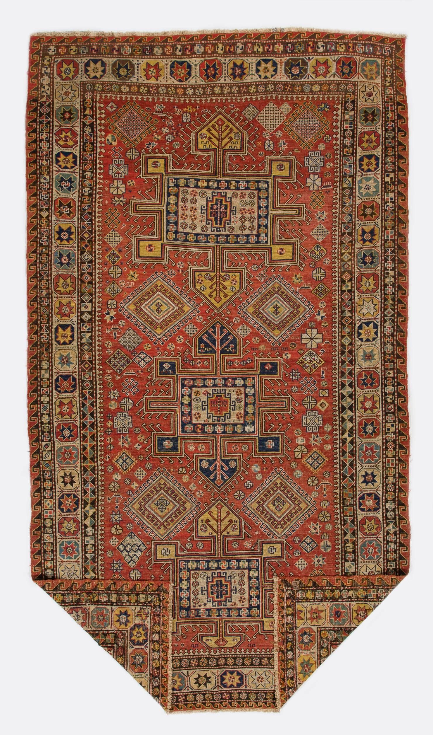 Soumak (also spelled Soumakh, Sumak, Sumac, or Soumac) is a tapestry technique of weaving strong and decorative textiles used as rugs and domestic bags. Soumak is a type of flat-weave, somewhat resembling but stronger and thicker than Kilim, with a