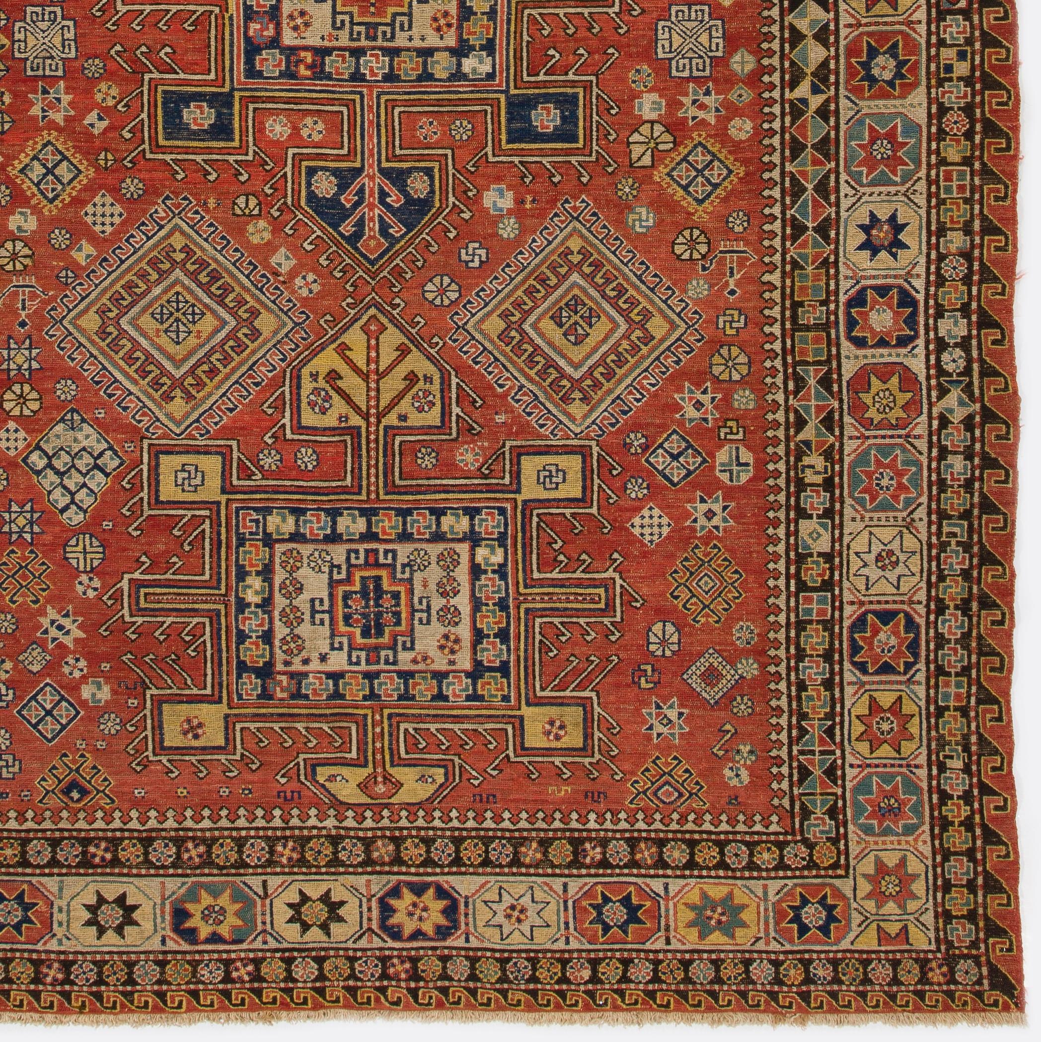 19th Century 5.7x10 ft Antique Caucasian Konaghend Soumak Rug, circa 1875, Collectors Carpet For Sale