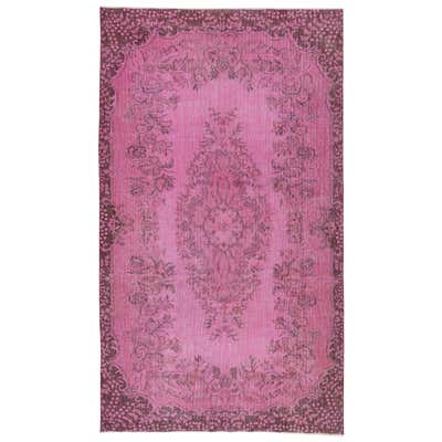 4x7 Ft Decorative Pink Accent Rug for Modern Interiors, Handknotted in ...