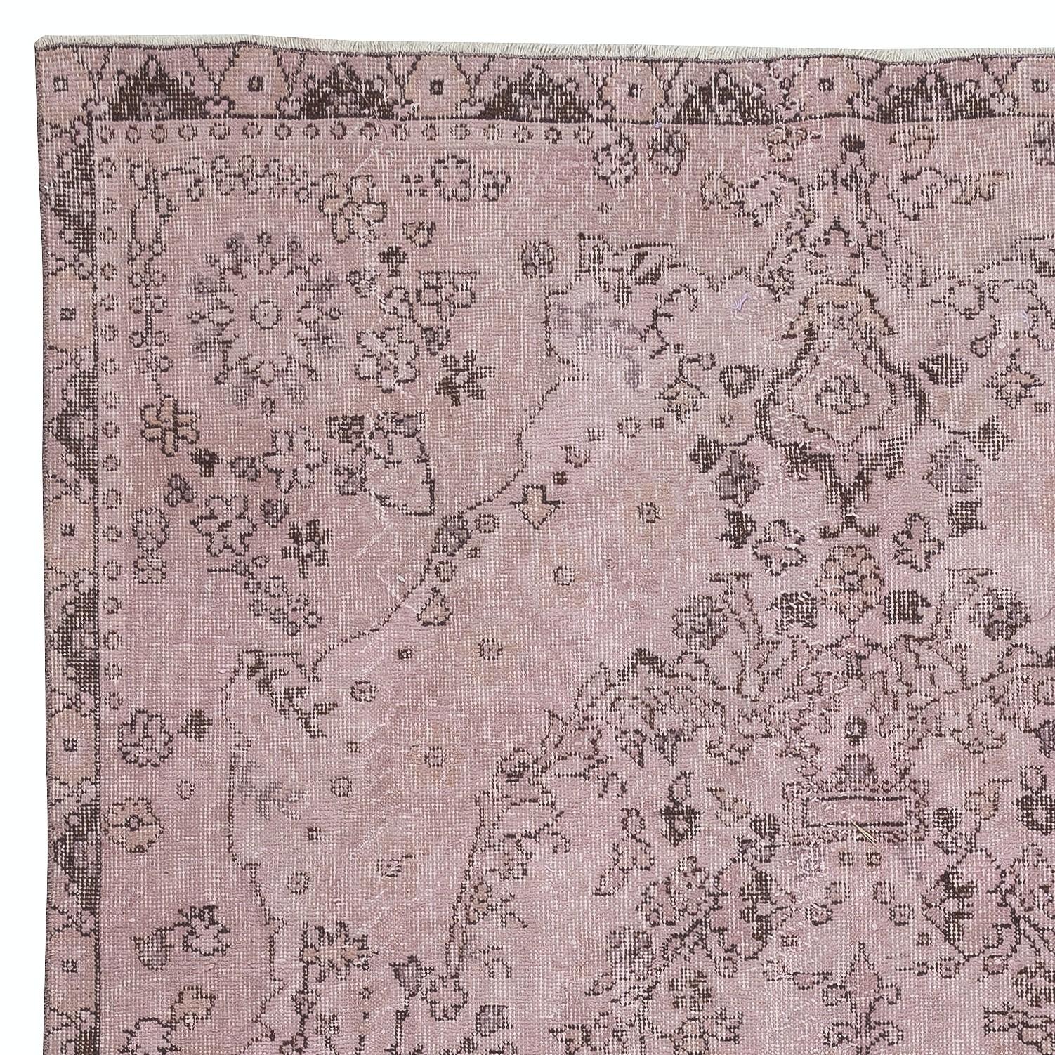 5.7x10,5 Ft Moderner Teppich aus Wolle. Handgefertigt in der Türkei. Wohnzimmerteppich in Rosa (Handgeknüpft) im Angebot