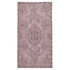 5.7x10.5 Ft Modern Wool Area Rug. Hand-Made in Turkey. Pink Living Room Carpet