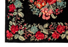 5.7x11 Ft Vintage Bessarabian Kilim, Floral Handwoven Wool Rug from Moldova