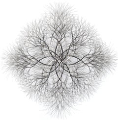 57"x57" Metal Wall Sculpture in Stainless and Bronze #759