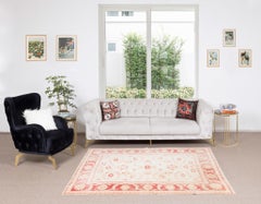 5.7x7.4 ft Vintage Handmade Vintage Floral Pattern Turkish Wool Area Rug (Tapis de laine turc)