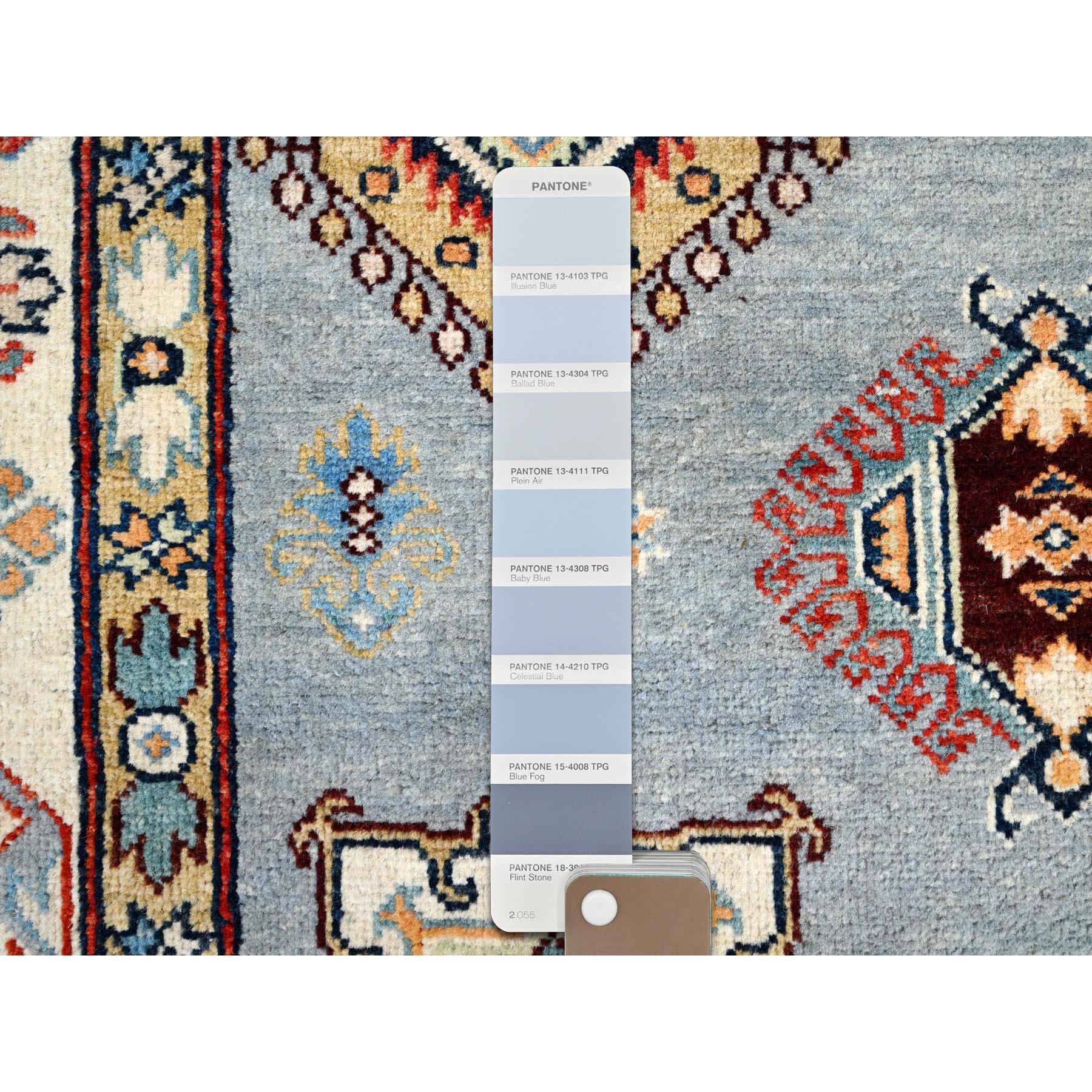 Alfombra Oriental 100% Lana Anudada a Mano Poolhouse Gris Especial Kazak 5'7 