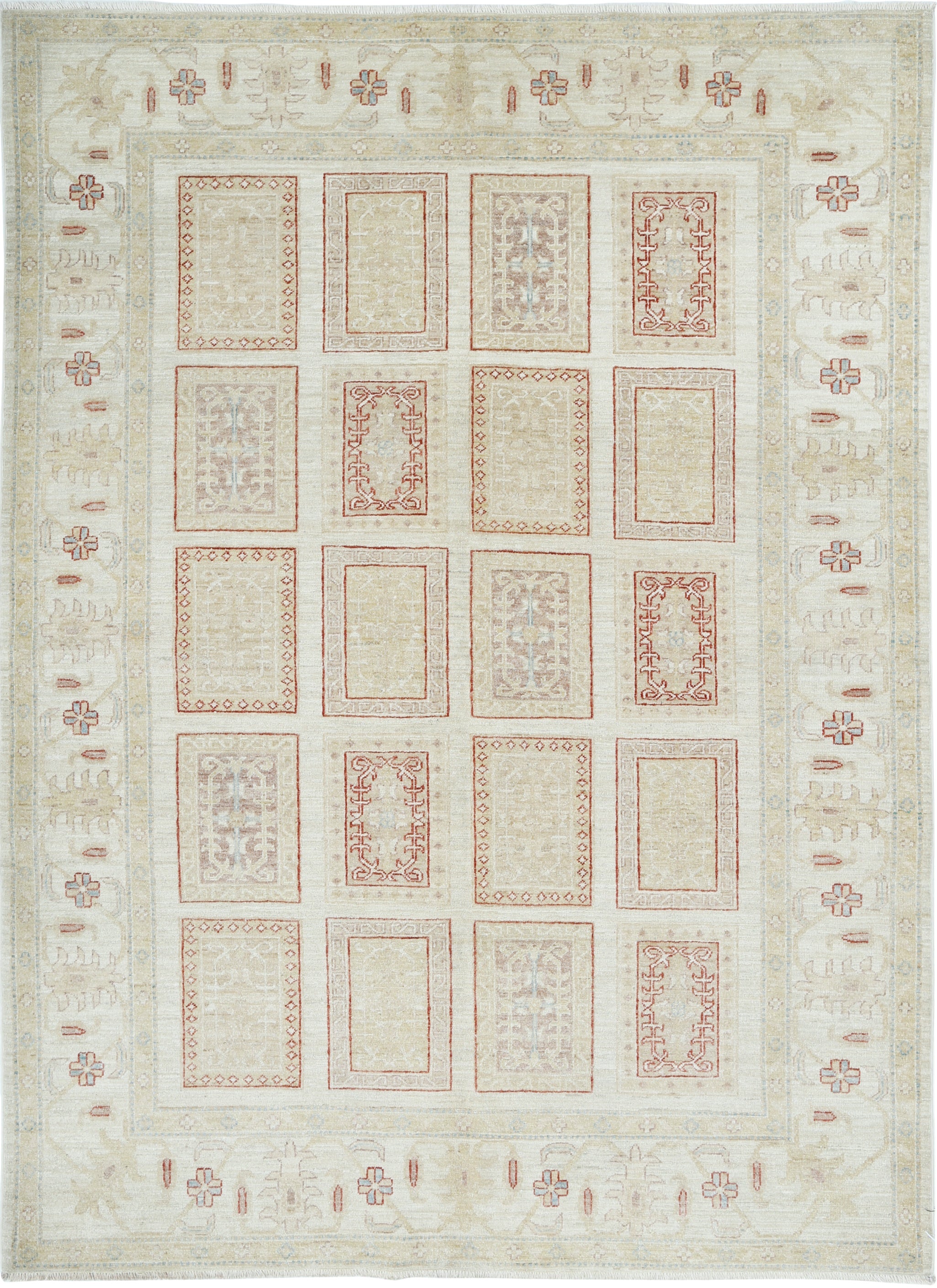5.7x7.8 ft 100% Natural Wool Hand Knotted Turkish Area Rug for Living Room