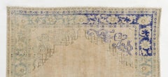 5.7x8 Ft One-of-a-Kind Vintage Distressed Handmade Turkish Rug in Beige & Blue