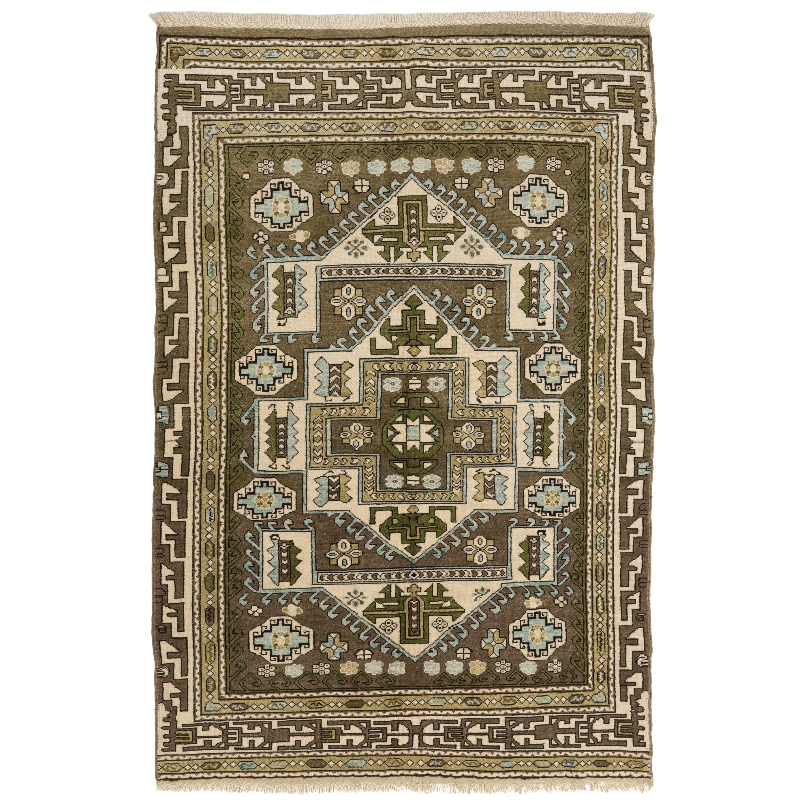 5'7 "x8' New Handmade Area Rug with Geometric Patterns, Decorative Turkish Carpet (tapis turc décoratif) en vente