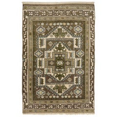 5'7"x8' New Handmade Area Rug with Geometric Patterns, Decorative Turkish Carpet
