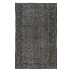 5.7x8.7 Ft Rustic Handmade Turkish Sparta Area Rug. Gray & Brown Colors