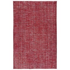 5.7x8.8 Ft Handgefertigter türkischer Teppich. Vintage Rot überfärbt Bereich Teppich für Wohnzimmer