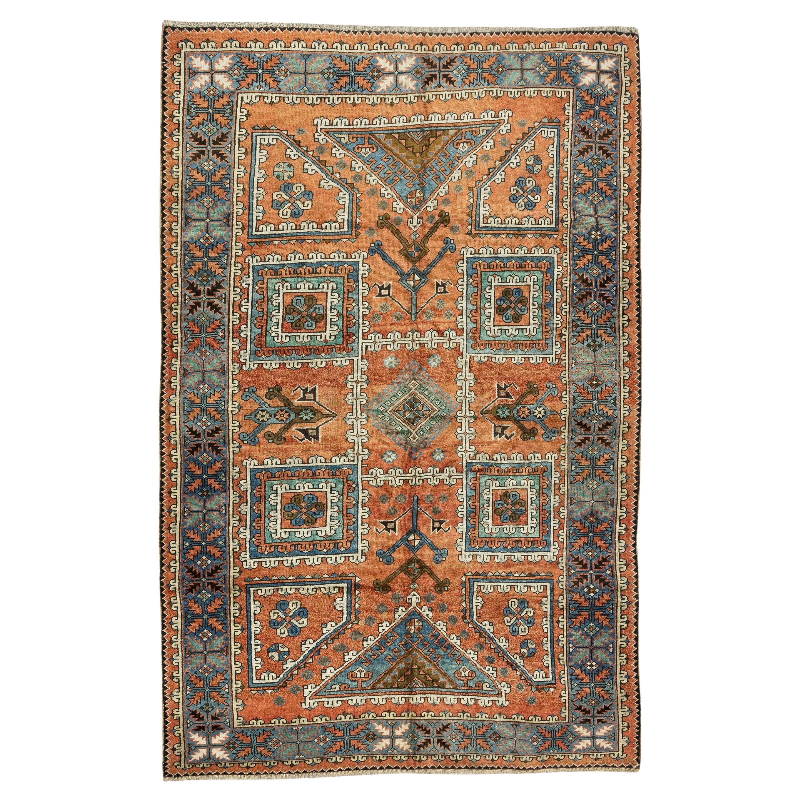 5.7x9 Ft Antique Tapis Turc Bergama, Circa 1920