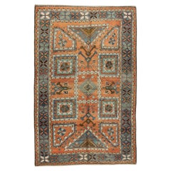 5.7x9 Ft Antique Turkish Bergama Rug