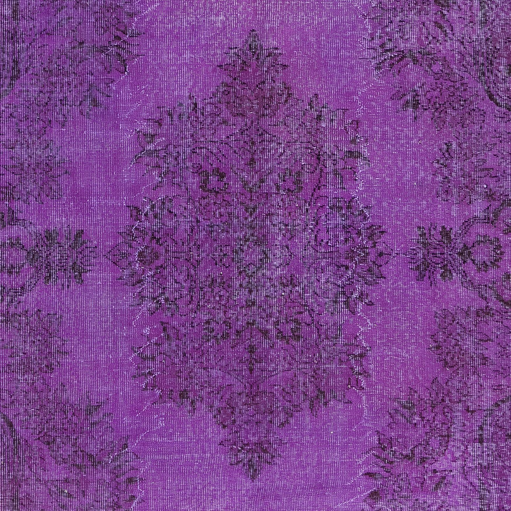 Turkish 5.7x9 Ft Decorative Area Rug in Purple for Modern Interiors, Handmade in Turkey For Sale