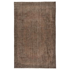 5.7x9 Ft Vintage Handgefertigt Türkisch Bereich Teppich Redyed in Braun für moderne Innenräume
