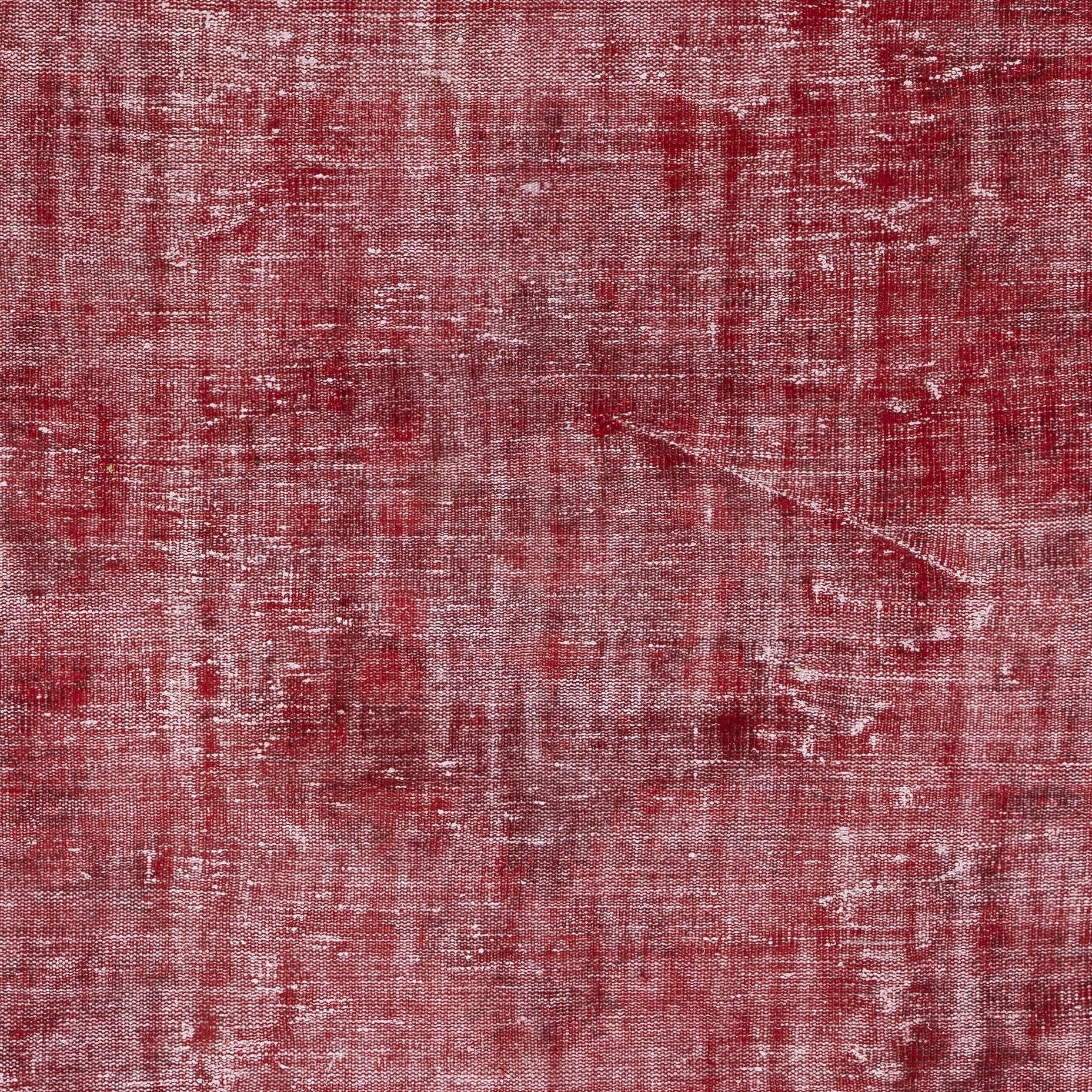 Turco Tappeto in lana vintage fatto a mano 5.7x9 Ft. Tappeto turco rosso per la casa moderna in vendita