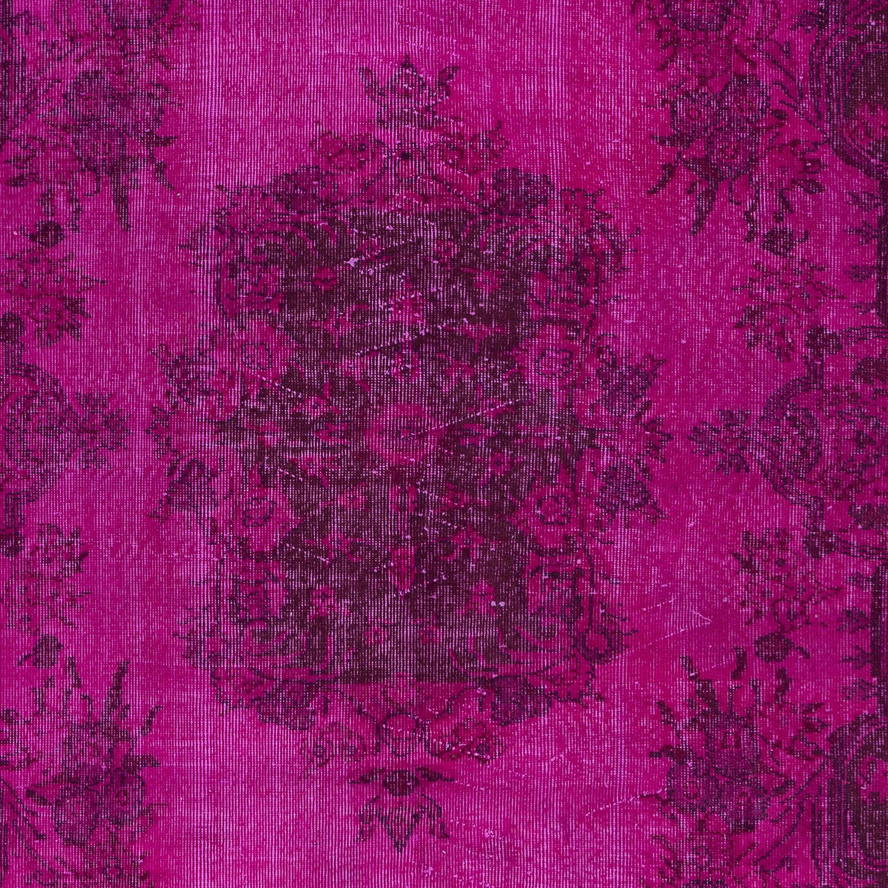 Turkish 5.7x9.2 Ft Aubusson Inspired Pink Rug for Modern Interiors, Handmade in Turkey For Sale
