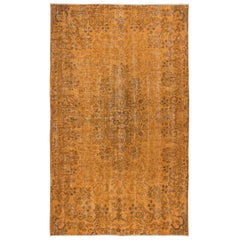 5.7x9.2 Ft Rustic Turkish Area Rug, Orange Handmade Contemporary Wool Carpet (Tapis de laine contemporain fait à la main)
