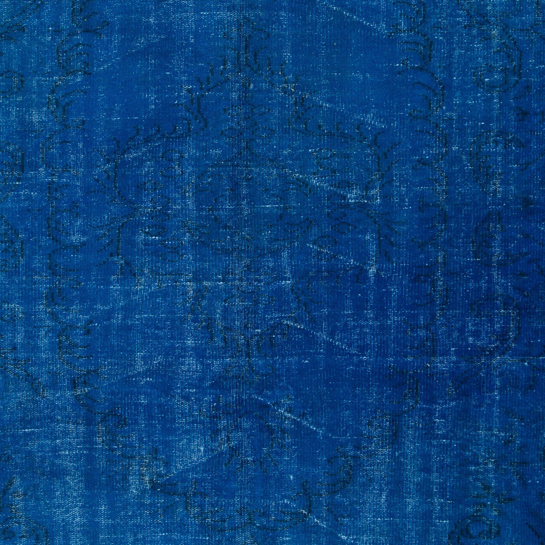 5.7x9,4 Fuß Moderner blauer Teppich, handgewebt und handgeknüpft in Isparta, Türkei (Türkisch) im Angebot