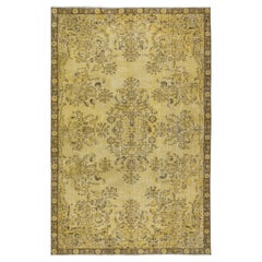 5.7x9.5 Ft Modernity Tapis en laine turque nouée à la main reteinte en jaune