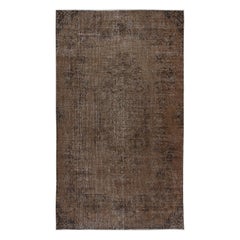 5.7x9.6 Ft Vintage Area Rug in Brown für moderne Innenräume, handgeknüpft in der Türkei