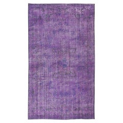 5.7x9.7 Ft Handmade Turkish Vintage Area Rug in Purple for Modern Interiors