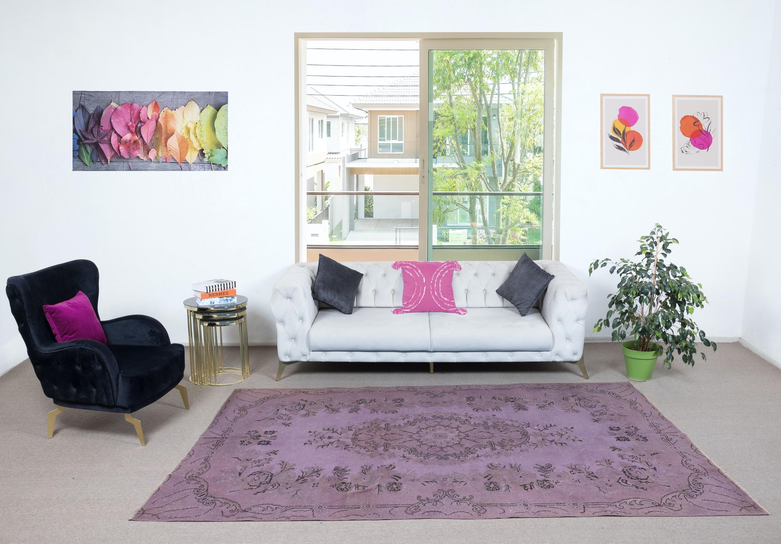 Our over-dyed rugs are all hand-knotted vintage pieces that are recreated in our workshop to cater to a wider range of interior design choices from modern to coastal, from industrial to rustic/cottage. These 50 to 70 year-old rugs were hand-knotted