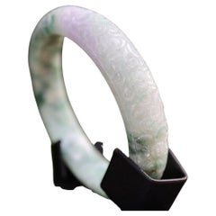 58-60mm Type A Jadeite Jade Bangle (Jadeite Carved Bangle)