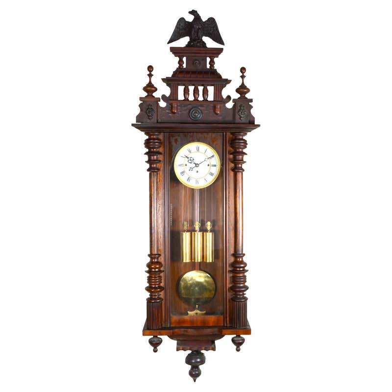 German Gustav Becker 3 Weight Grand Sonnerie Vienna Regulator Wall