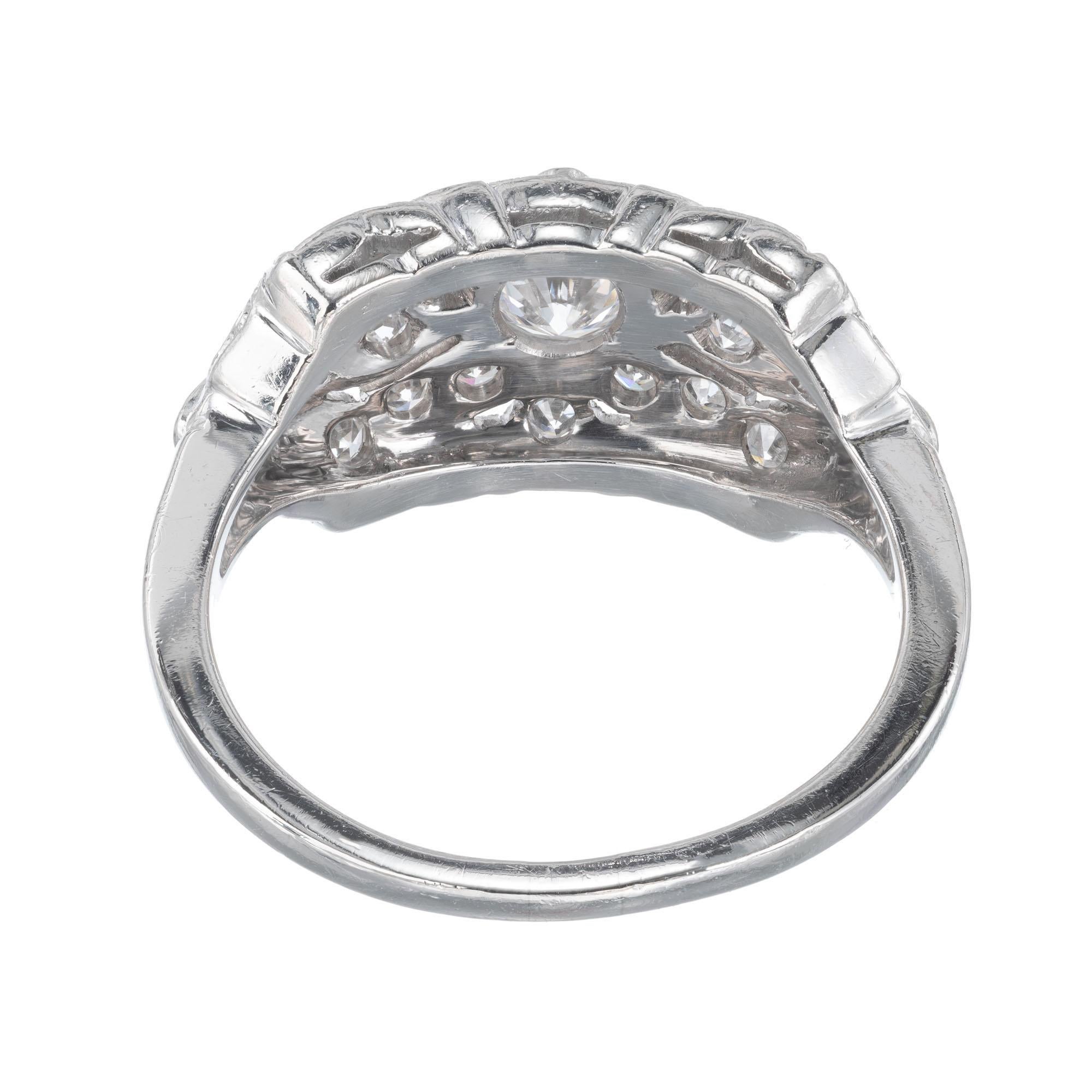 .58 Carat Diamond Art Deco Platinum Ring In Good Condition For Sale In Stamford, CT