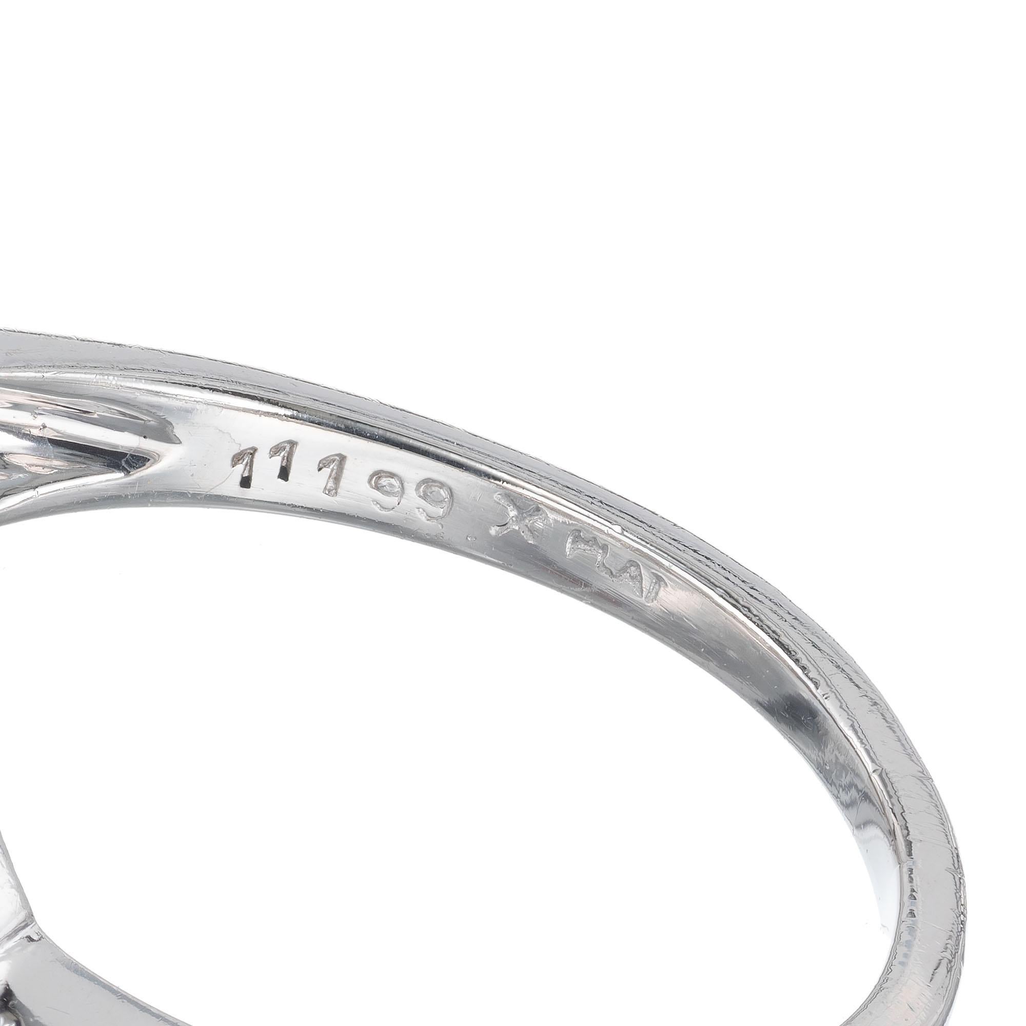 Women's .58 Carat Diamond Art Deco Platinum Ring For Sale
