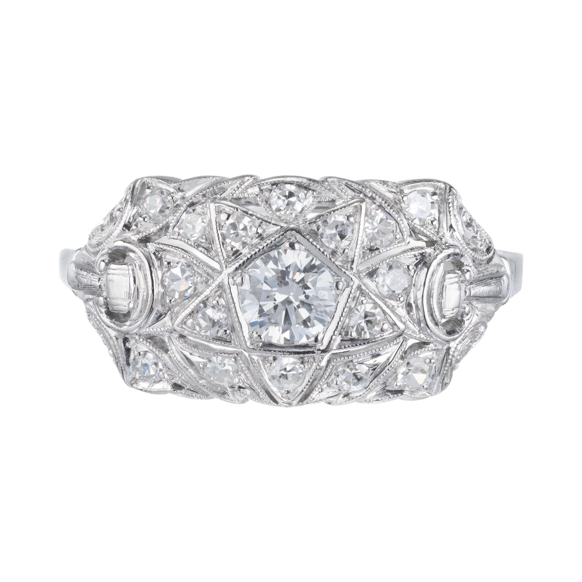 .58 Carat Diamond Art Deco Platinum Ring