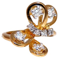 .58 Carat Natural Diamonds Butterfly Ring 14 Karat*